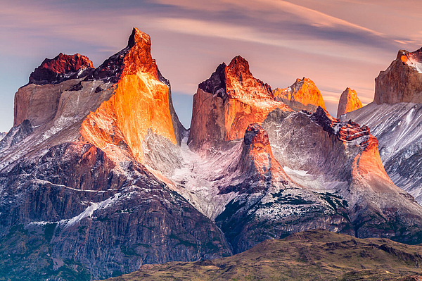 Berge im Sonnenuntergang Torres del Paine