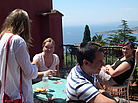 Pause an der Italienisch Sprachschule Taormina