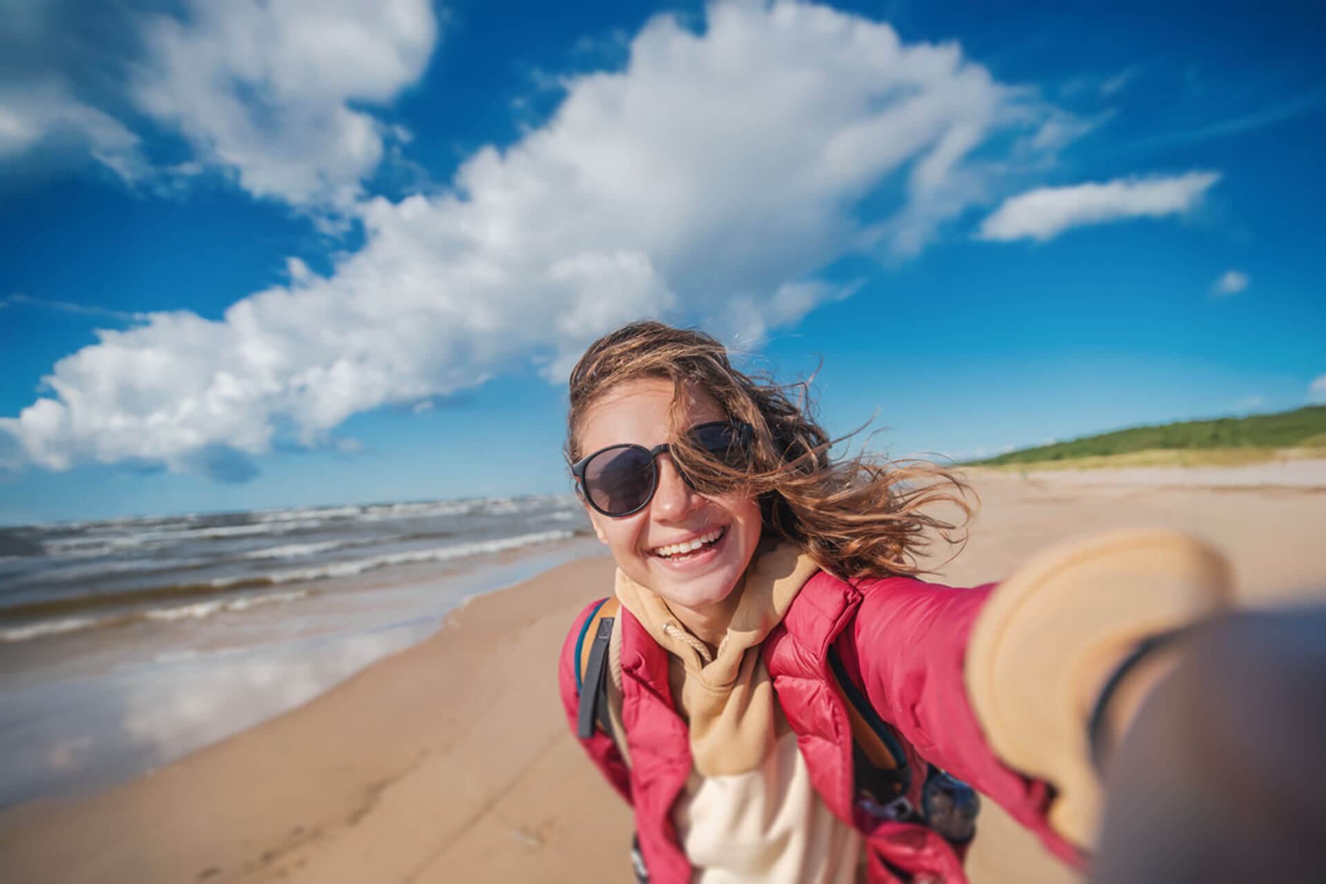 Teilnehmerin einer Englisch Sprachreise in Eastbourne am Strand