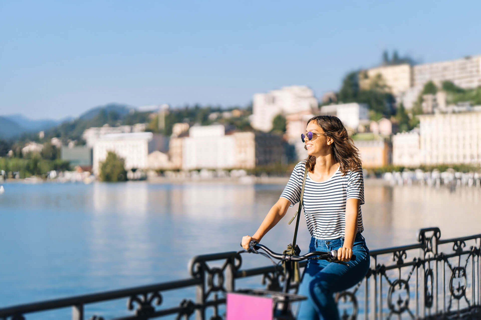 Der Lago di Lugano in der Nähe der Italienisch Sprachschule WeSpeak