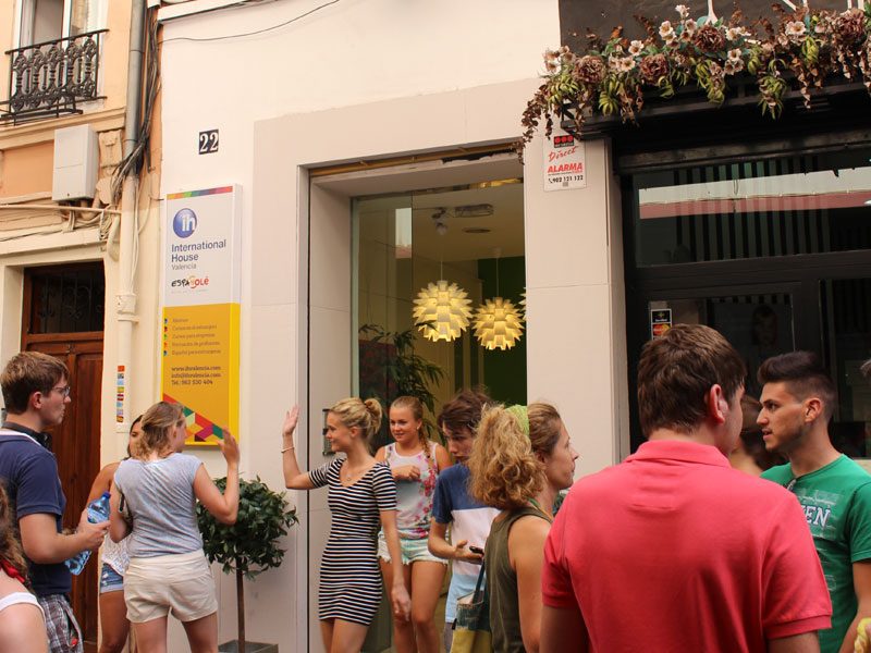Eingangsbereich der Sprachschule Españolé IH im Zentrum von Valencia