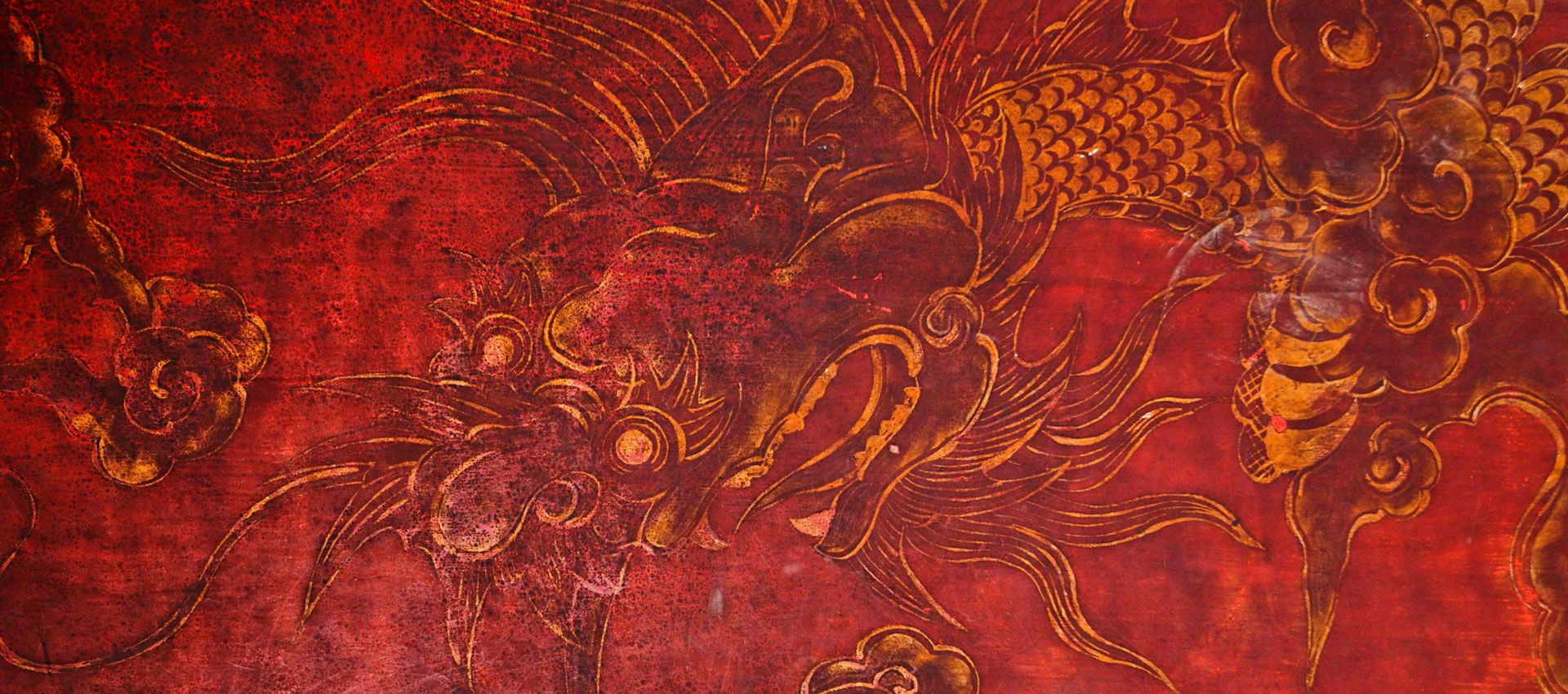 Chinesischer Drache als Wandkunst, Symbol für Kultur und Tradition in China