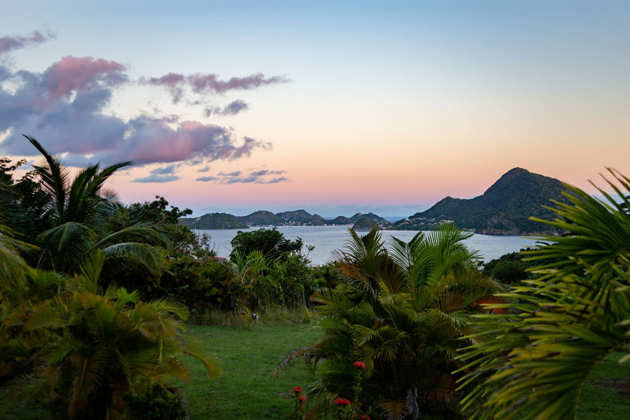 Abendhimmel über Îles des Saintes Sprachreise Französisch lernen in tropischer Natur
